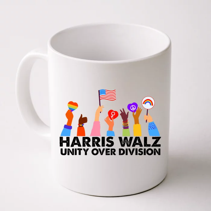 Unity Over Division Harris Walz 2024 Front & Back Coffee Mug