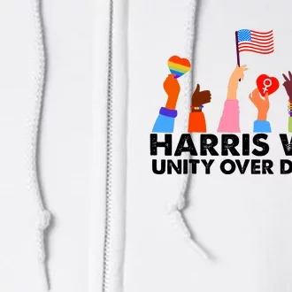 Unity Over Division Harris Walz 2024 Full Zip Hoodie