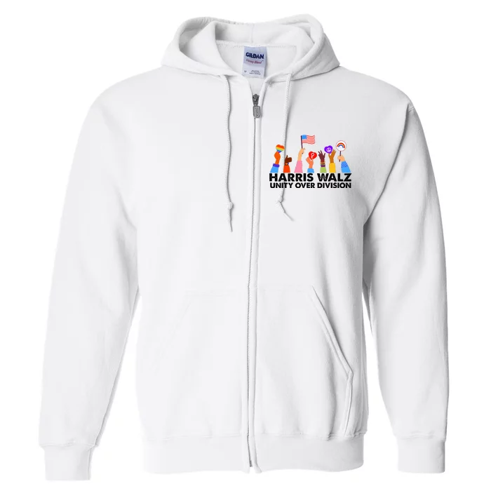 Unity Over Division Harris Walz 2024 Full Zip Hoodie