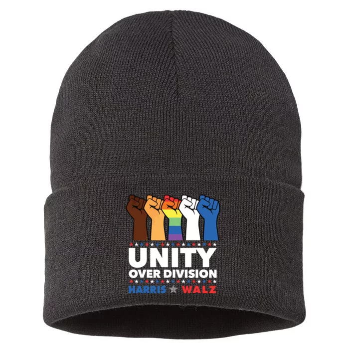 Unity Over Division Harris Walz 2024 Sustainable Knit Beanie