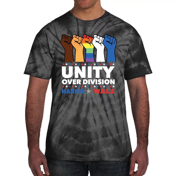 Unity Over Division Harris Walz 2024 Tie-Dye T-Shirt