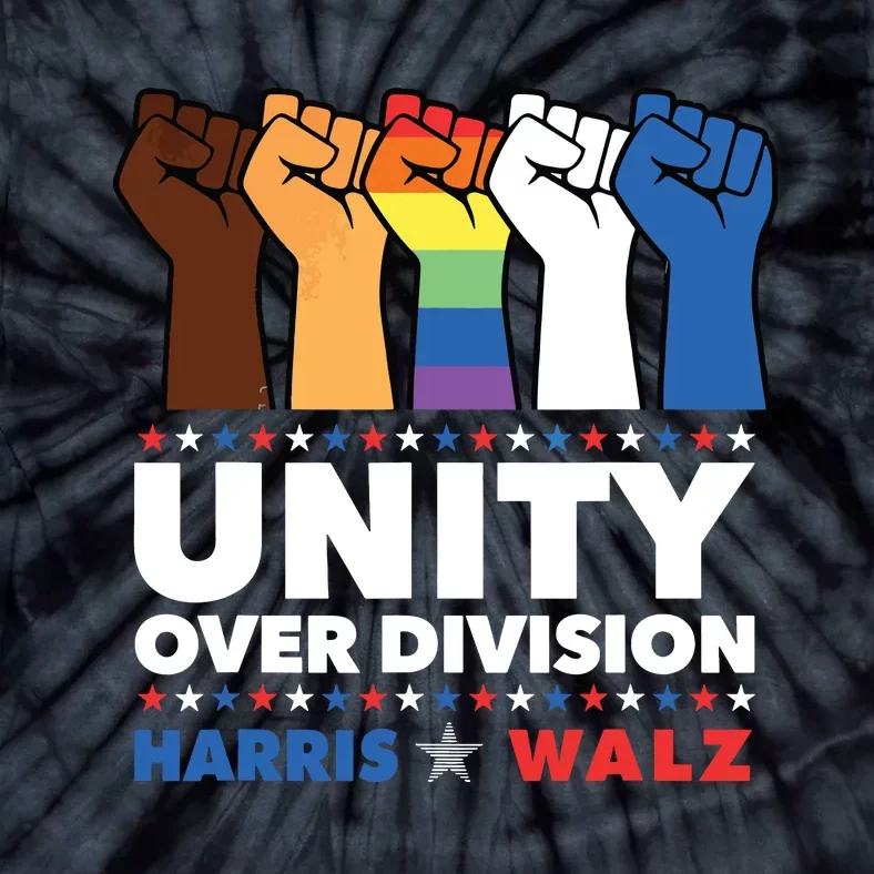 Unity Over Division Harris Walz 2024 Tie-Dye T-Shirt