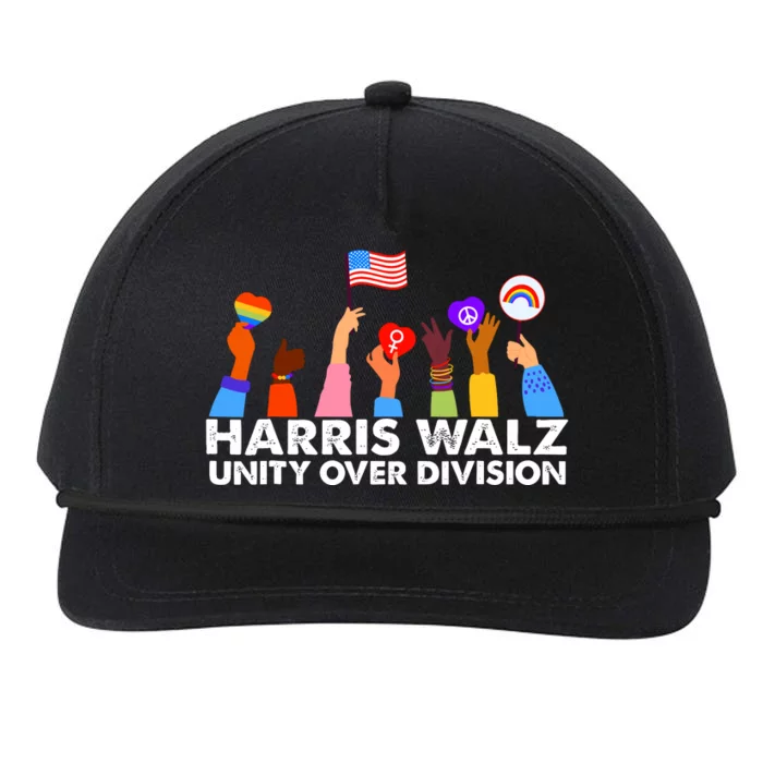 Unity Over Division Harris Walz 2024 Snapback Five-Panel Rope Hat