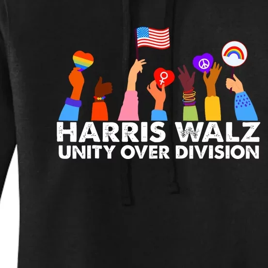 Unity Over Division Harris Walz 2024 Women's Pullover Hoodie