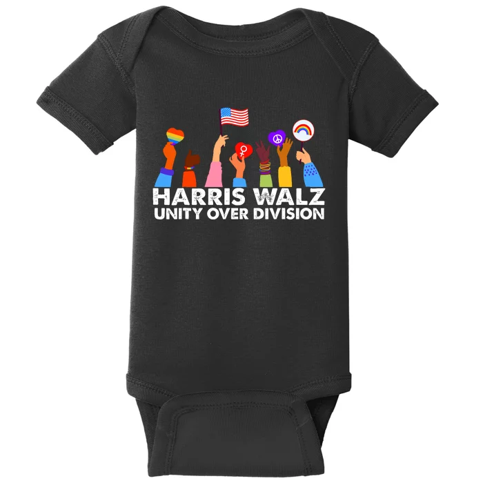 Unity Over Division Harris Walz 2024 Baby Bodysuit