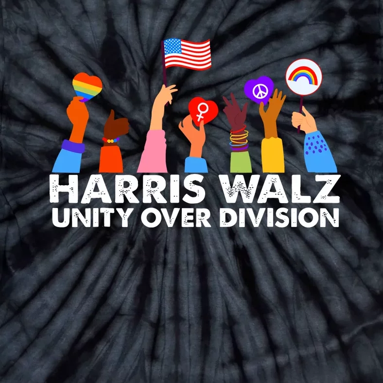 Unity Over Division Harris Walz 2024 Tie-Dye T-Shirt