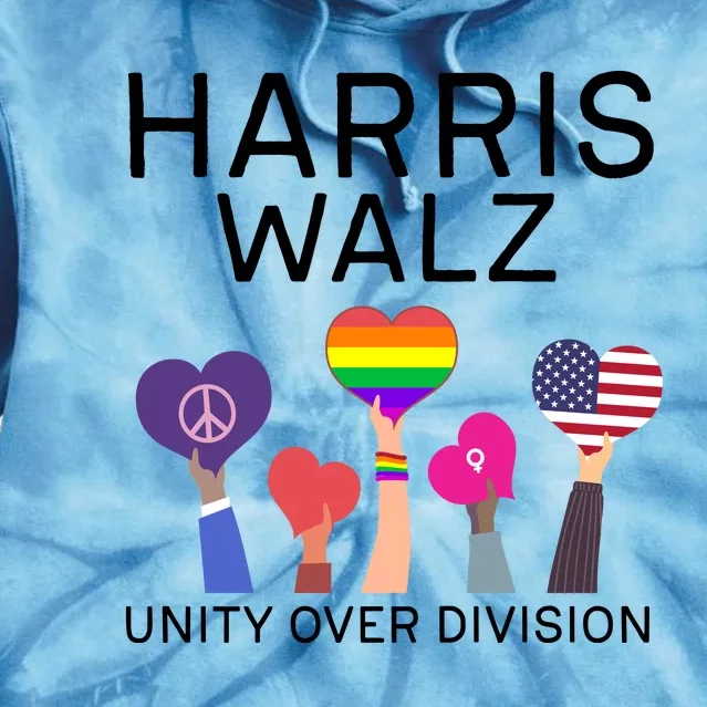 Unity Over Division Harris Walz 2024 Tie Dye Hoodie