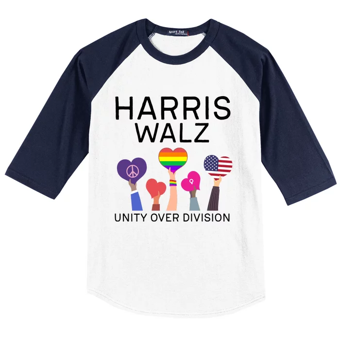 Unity Over Division Harris Walz 2024 Baseball Sleeve Shirt