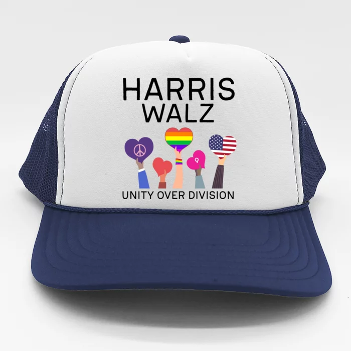 Unity Over Division Harris Walz 2024 Trucker Hat