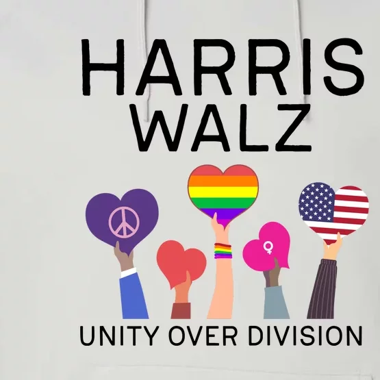 Unity Over Division Harris Walz 2024 Performance Fleece Hoodie