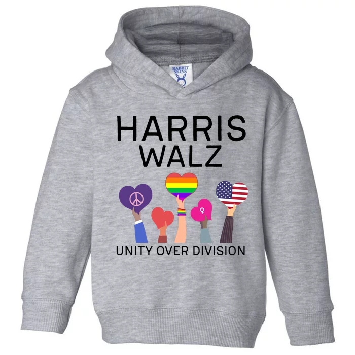 Unity Over Division Harris Walz 2024 Toddler Hoodie