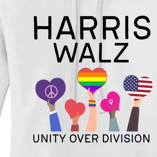 Unity Over Division Harris Walz 2024 Women's Pullover Hoodie