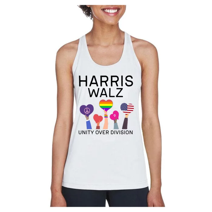 Unity Over Division Harris Walz 2024 Women's Racerback Tank