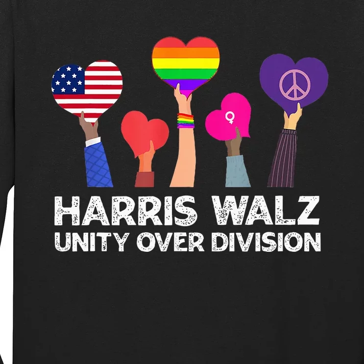 Unity Over Division Kamala Harris Tim Walz Long Sleeve Shirt