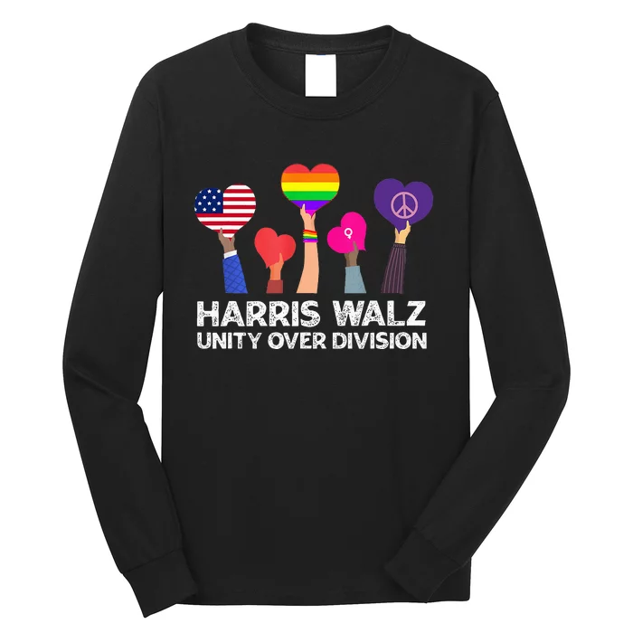 Unity Over Division Kamala Harris Tim Walz Long Sleeve Shirt