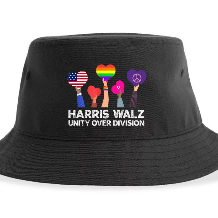 Unity Over Division Kamala Harris Tim Walz Sustainable Bucket Hat