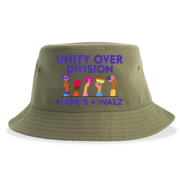 Unity Over Division Harris Walz 2024 Sustainable Bucket Hat