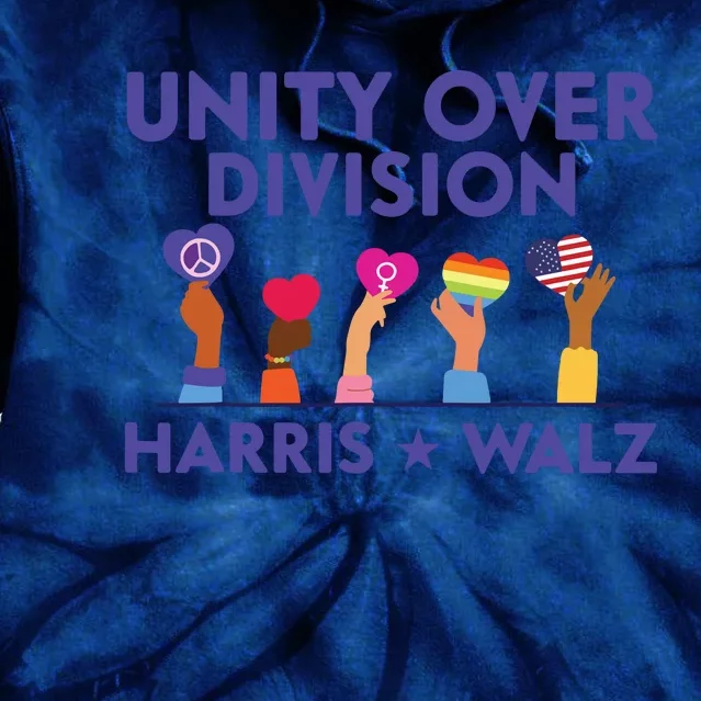 Unity Over Division Harris Walz 2024 Tie Dye Hoodie