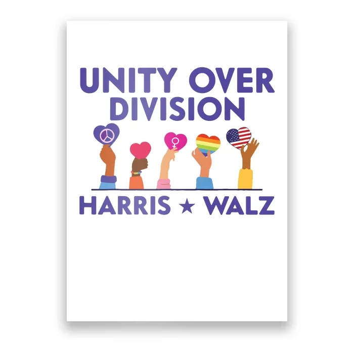 Unity Over Division Harris Walz 2024 Poster