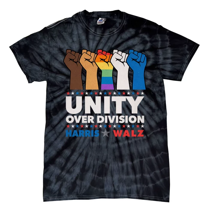 Unity Over Division Harris Walz 2024 Tie-Dye T-Shirt