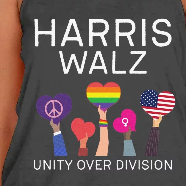 Unity Over Division Harris Walz For President 2024 Gift Women's Knotted Racerback Tank