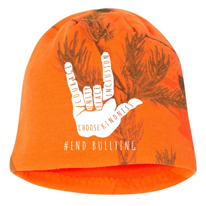 Unity Orange Day End Bullying Love Sign Language Kati - Camo Knit Beanie