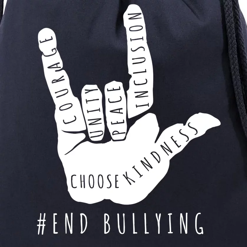 Unity Orange Day End Bullying Love Sign Language Drawstring Bag