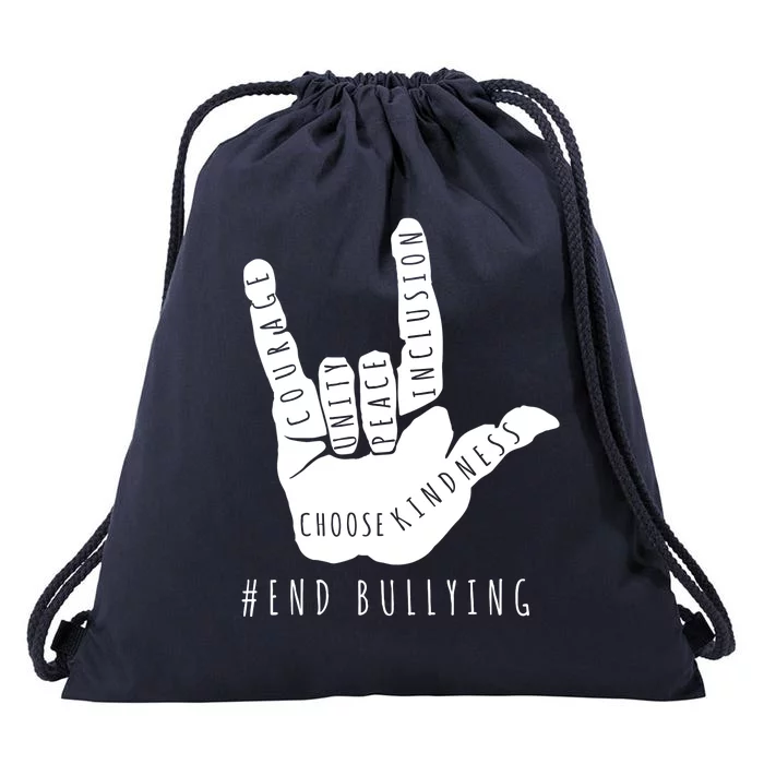 Unity Orange Day End Bullying Love Sign Language Drawstring Bag