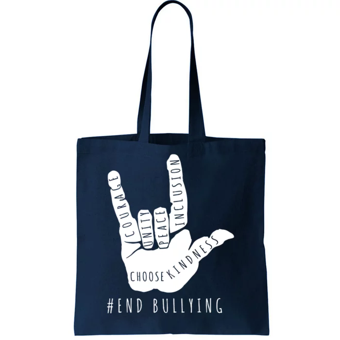 Unity Orange Day End Bullying Love Sign Language Tote Bag