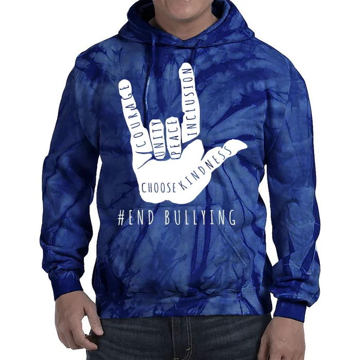 Unity Orange Day End Bullying Love Sign Language Tie Dye Hoodie