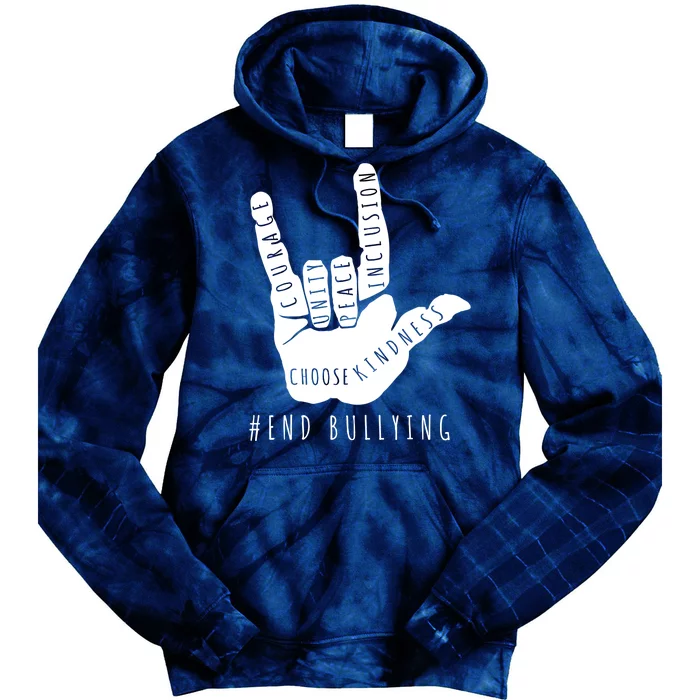 Unity Orange Day End Bullying Love Sign Language Tie Dye Hoodie