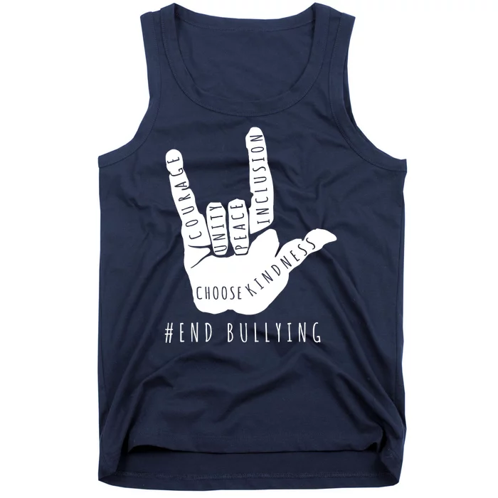 Unity Orange Day End Bullying Love Sign Language Tank Top