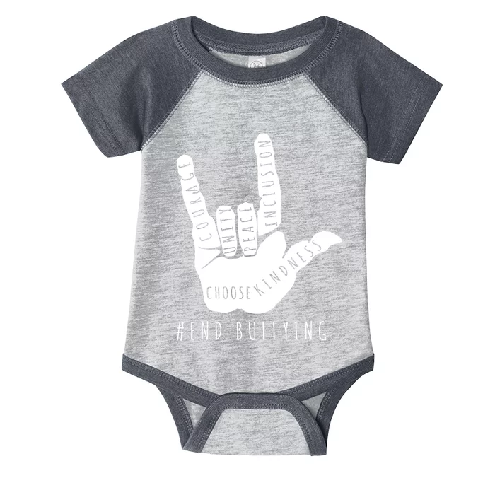 Unity Orange Day End Bullying Love Sign Language Infant Baby Jersey Bodysuit