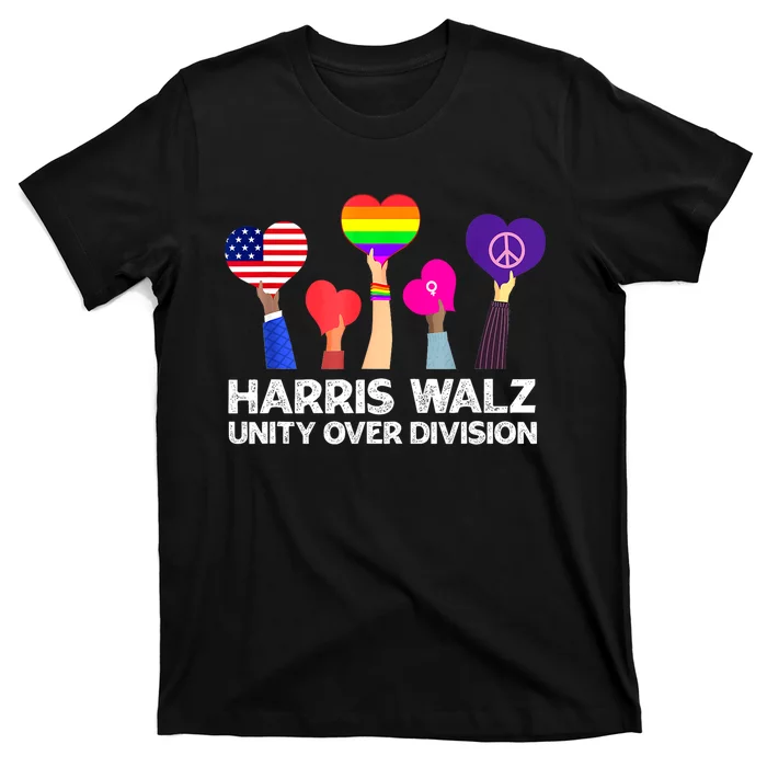 Unity Over Division Kamala Harris Tim Walz Gift T-Shirt