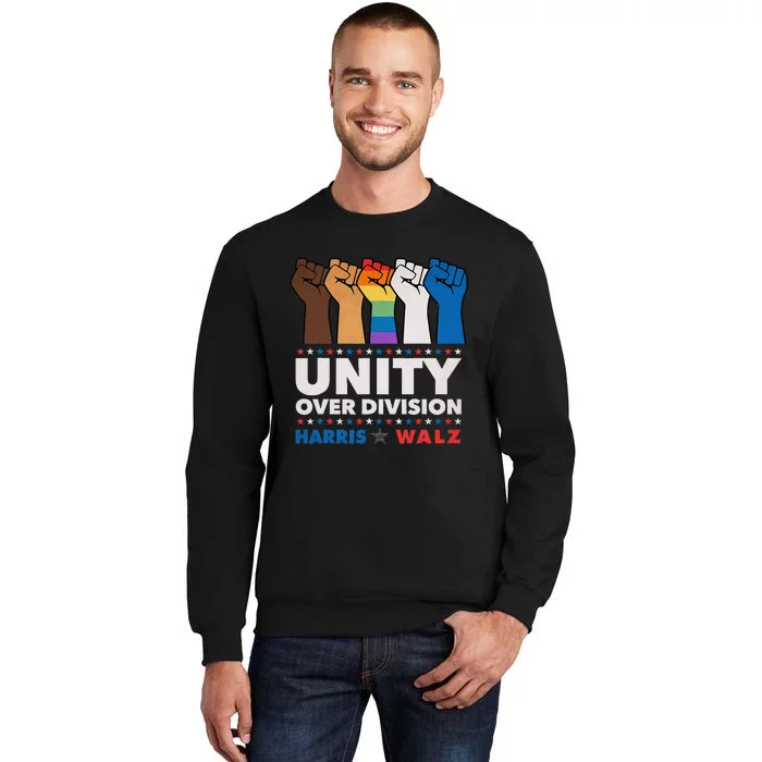 Unity Over Division Harris Walz 2024 Tall Sweatshirt