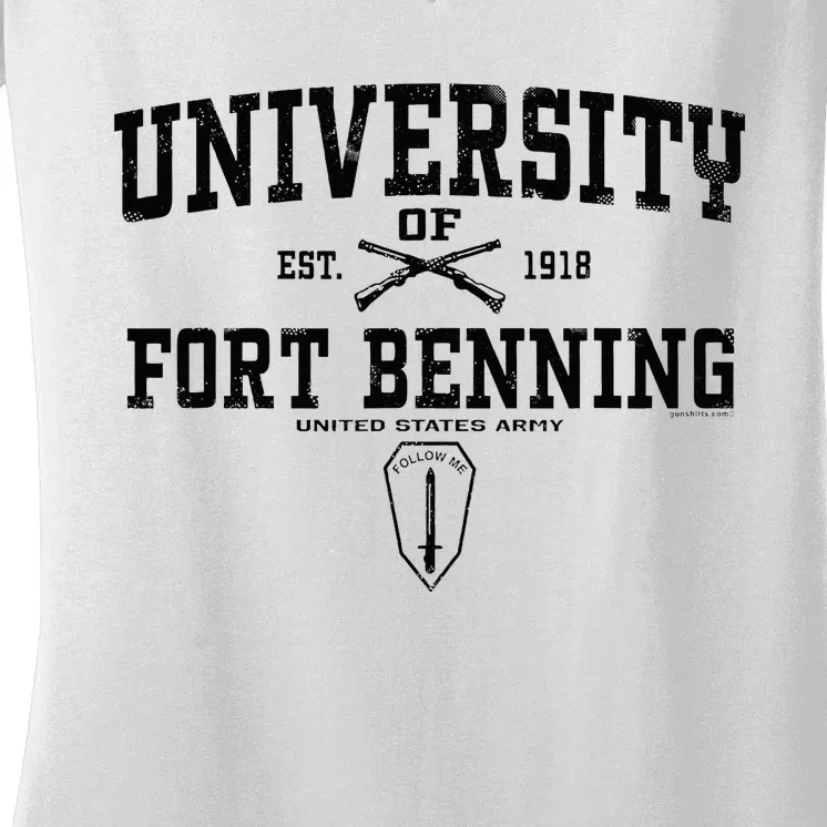 U.N.I.V.E.R.S.I.T.Y Of Fort Benning Army Infantry Home Women's V-Neck T-Shirt