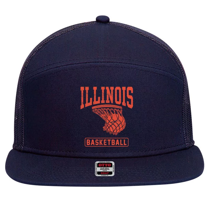 University of Illinois Fighting Illini Basketball 7 Panel Mesh Trucker Snapback Hat