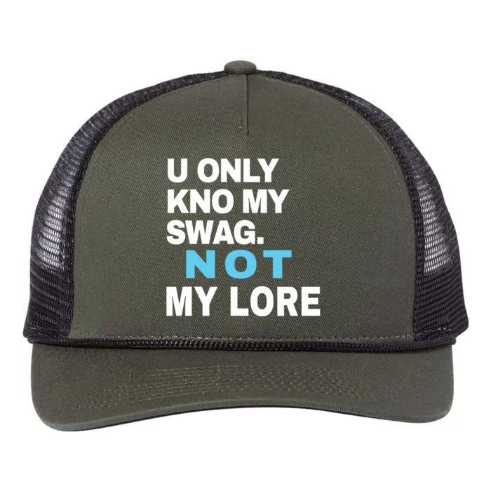 U Only Kno My Swag Not My Lore Retro Rope Trucker Hat Cap