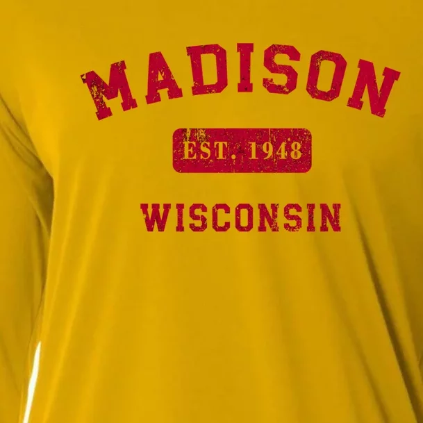 University Of Madison Wisconsin Est 1948 Cooling Performance Long Sleeve Crew