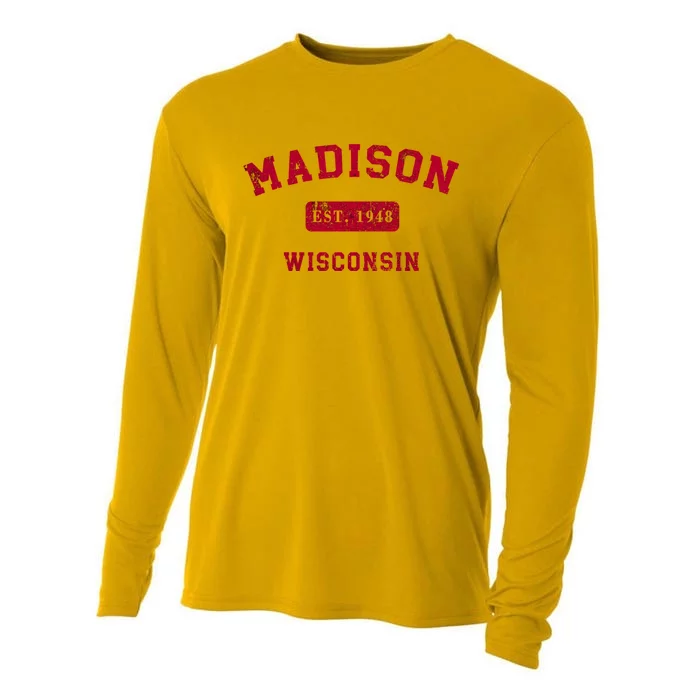 University Of Madison Wisconsin Est 1948 Cooling Performance Long Sleeve Crew