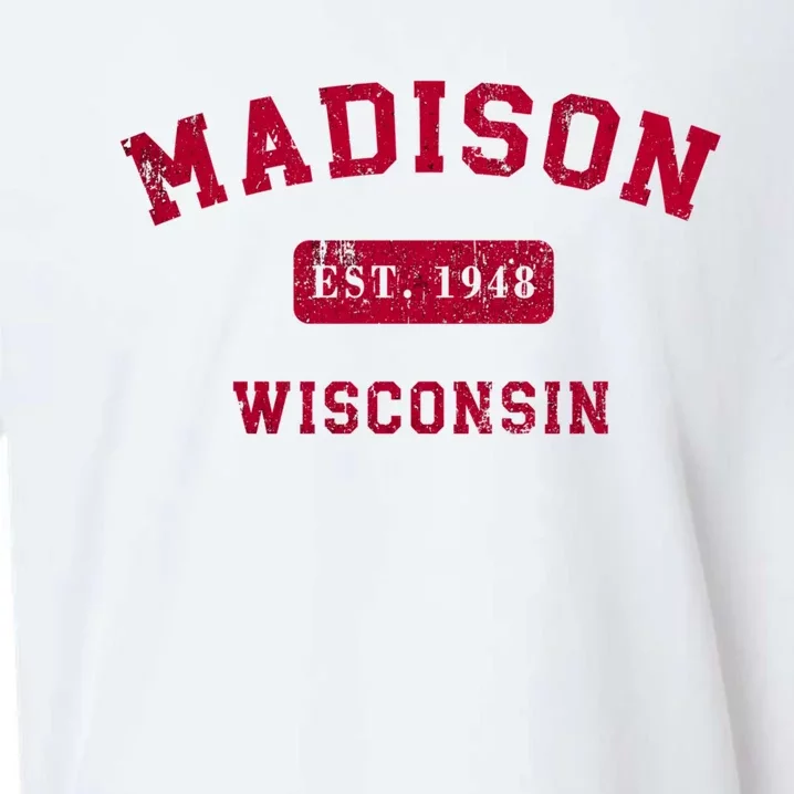 University Of Madison Wisconsin Est 1948 Sueded Cloud Jersey T-Shirt