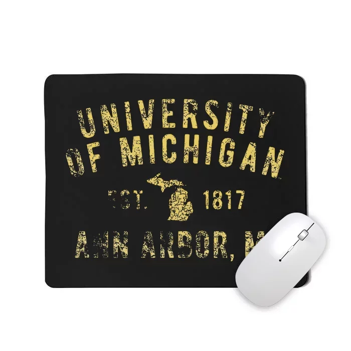 U.N.I.V.E.R.S.I.T.Y Of M.I.C.H.I.G.A.N W.O.L.V.E.R.I.N.E.S Simple State Mousepad