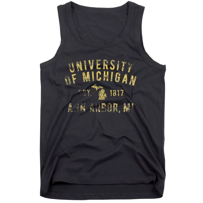 U.N.I.V.E.R.S.I.T.Y Of M.I.C.H.I.G.A.N W.O.L.V.E.R.I.N.E.S Simple State Tank Top