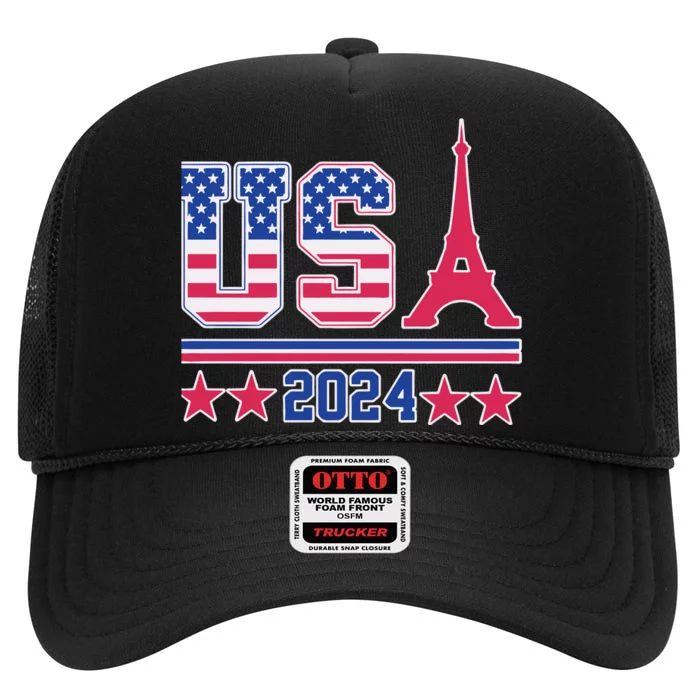 Usa O.L.Y.M.P.I.C Paris 2024 High Crown Mesh Trucker Hat