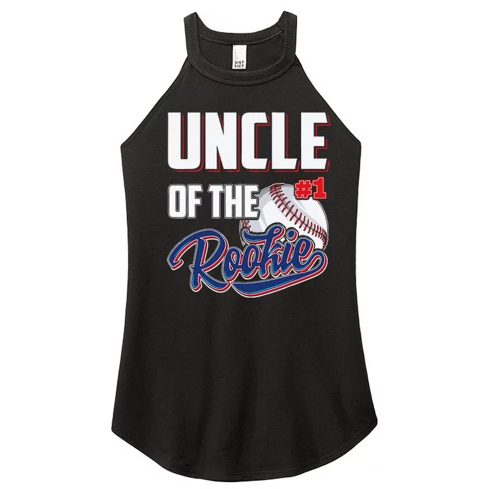 Uncle Of Rookie 1 Years Old Team 1st Birthday Baseball Women’s Perfect Tri Rocker Tank