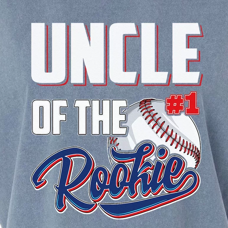 Uncle Of Rookie 1 Years Old Team 1st Birthday Baseball Garment-Dyed Women's Muscle Tee