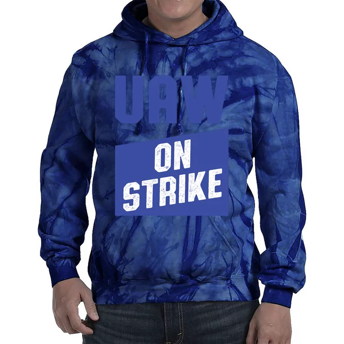 UAW On Strike (Blue) Tie Dye Hoodie