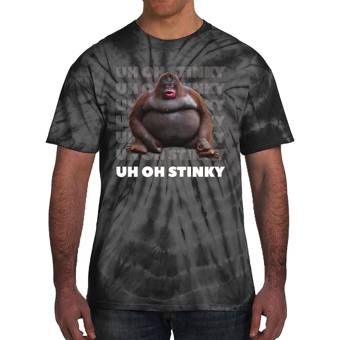 Uh Oh Stinky Monkey Meme Tie-Dye T-Shirt