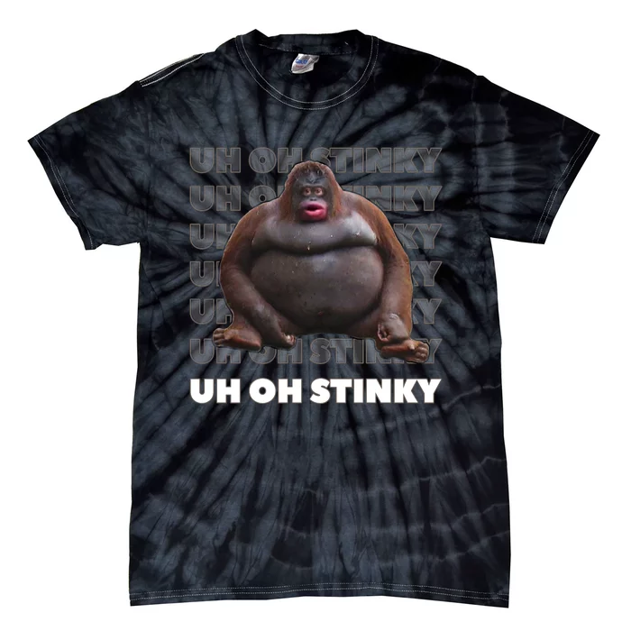 Uh Oh Stinky Monkey Meme Tie-Dye T-Shirt