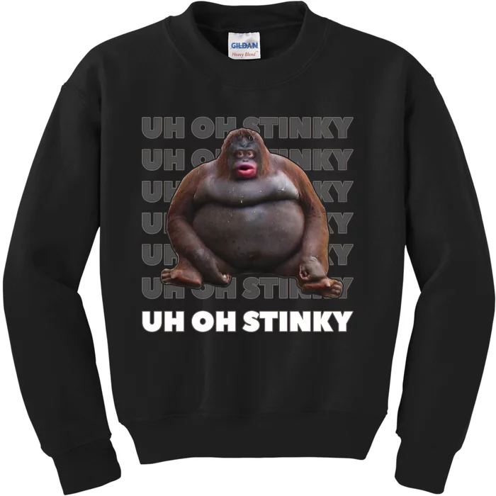 Uh Oh Stinky Monkey Meme Kids Sweatshirt